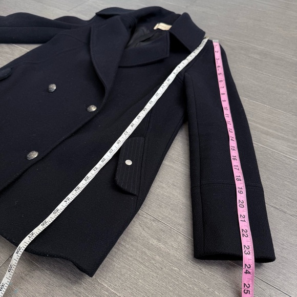 ba&sh Skimma Wool Blend Double Breasted Peacoat Jacket Navy 0 XS Oversized Boxy - Picture 16 of 16